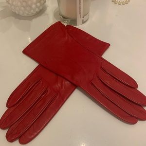 Vintage Holt Renfrew Red Leather Gloves